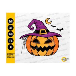 Witch Pumpkin PNG | Halloween T-Shirt Decor Graphics | Cricut Silhouette Cameo Cutting File Printable Clipart Vector Dig