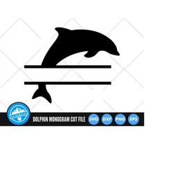 Dolphin SVG Files | Dolphin Monogram SVG Cut Files | Dolphin Split Name Frame SVG Vector Files | Dolphin Frame Clip Art
