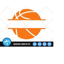 Basketball Frame SVG Files | Basketball Monogram Cut Files | Basketball Split Name Frame Vector | Basketball Vector | Ba