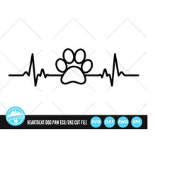 Heartbeat Line Dog Paw SVG Files | ECG EKG Cut Files | Healthcare Vector Files | Nurse Vector | Heartbeat Pulse Clip Art