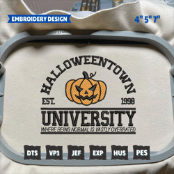 Pumpkin University Embroidery Machine Design, Halloweentown University Embroidery Design, Spooky Pumpkin Embroidery Design