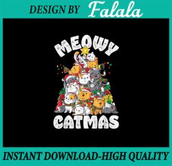 Merry Catmas PNG, Funny Christmas PNG, Holiday Crewneck, Meowy Christmas, Cute Cat PNG for Sublimation