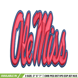 Ole Miss Rebels embroidery, Ole Miss Rebels embroidery, Football embroidery, Sport embroidery, NCAA embroidery.