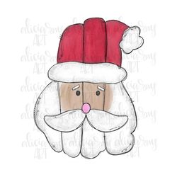 Christmas Sublimation Design | Hand Drawn | PNG Digital Download | Santa Claus | Christmas Art | Rustic | Cute Santa