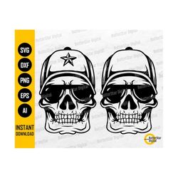 Skull Wearing Dad Hat And Sunglasses SVG | Skeleton Baseball Cap SVG | Cricut Cutting File | Printable Clipart Vector Di