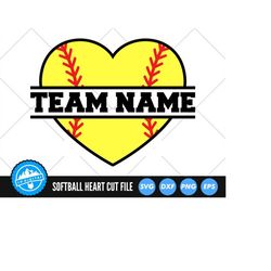 softball heart frame svg | sports mom cut files | softball heart | softball monogram svg | softball name frame clip art
