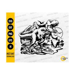 Land Of The Dinosaurs SVG | Tyrannosaurus Rex SVG | Prehistoric Animal SVG | Cricut Cut File Printable Clipart Vector Di