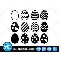 Easter Egg Bundle SVG Files | Easter 2021 Cut Files | Easter Egg Silhouette Vector Files | Happy Easter Vector | Cute Ea