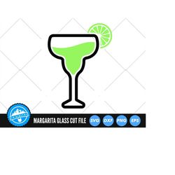 Margarita Glass with Lime SVG Files | Margarita SVG Cut Files | Alcohol Vector | Wine Cocktail Glass SVG