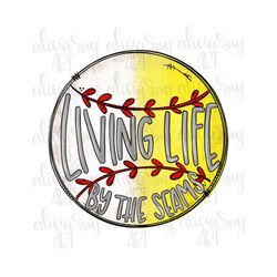 half baseball half softball sublimation design | hand drawn png digital download | printable digital art | living life b