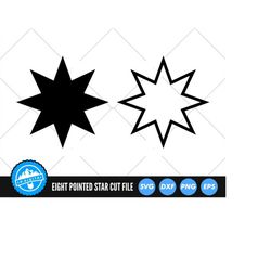 Eight Pointed Star SVG Files | Star SVG Cut Files | Star Silhouette Vector Files | Eight Pointed Star Vector | Star Clip