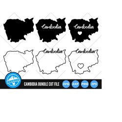 Cambodia SVG | Cambodia Cut Files | Cambodia Outline SVG | Cambodia Silhouette SVG | Cambodia Vector | Cambodia Map Clip
