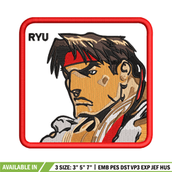 Ryu box embroidery design, Street Fighter embroidery, Anime design, Embroidery file, Embroidery shirt, Digital download