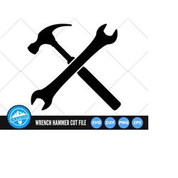 Wrench and Hammer SVG Files | Wrenches SVG Cut Files | Hammer SVG Vector Files | Mechanic Tool Vector