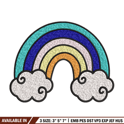 Rainbown cute embroidery design, Rainbown embroidery, Embroidery file, Embroidery shirt, Emb design, Digital download