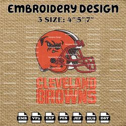 Cleveland Browns Embroidery Pattern, NFL Cleveland Browns Embroidery Designs, NFL Logo Embroidery Files