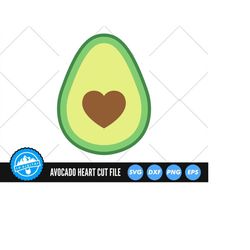Avocado Heart SVG Files | Kawaii Fruit SVG Cut Files | Avocado Slice SVG Vector Files | Avocado Seed Vector | Avocado Lo