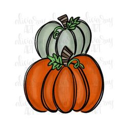 Fall Pumpkin Stack PNG Digital Download | Hand Drawn Sublimation PNG File | Printable Digital Art | Pumpkins | Hello Fal