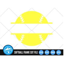 Softball Frame SVG Files | Sports Mom Cut Files | Softball Split Name Frame Cut Files | Softball Monogram SVG | Softball