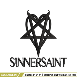 Sinnersaint Logo embroidery design, Sinnersaint Logo embroidery, logo design, embroidery file, Digital download.
