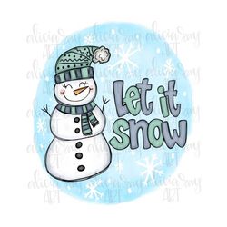 Snowman Sublimation PNG Design | Hand Drawn | Digital Download | Printable Art | Winter Design | Let it snow
