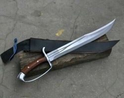 25 INCHES BEAUTIFUL CUSTOM HANDMADE D2 TOOL STEEL HUNTING SWORD WITH SHEATH, Best Christmas And NEw Year Gift . A8