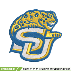 Southern Jaguars embroidery design, Southern Jaguars embroidery, logo Sport, Sport embroidery, NCAA embroidery