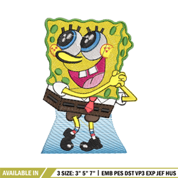 Spongebob embroidery design, Spongebob embroidery, Anime design, Embroidery shirt, Embroidery file,Digital download