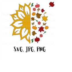 Fall SVG design/Pumpkin SVG for Cricut/Sunflower Svg/Fall Sunflower Clipart/Fall is my favorite SVG /Cut file/Fall svg s