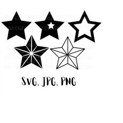 Star Svg/Star Outline SVG/Star Png/Cricut Cut File/Star Silhouette/Star Clipart/Commercial Use Star/Instant Download/Bas