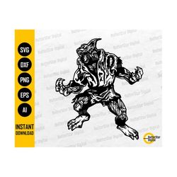 Werewolf SVG | Wolfman SVG | Monster SVG | Beast Svg | Halloween Lycan Howl | Cutting Files Printable Clip Art Vector Di