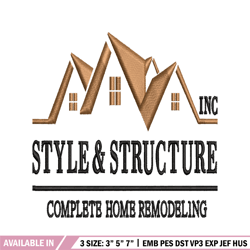 Style & Structure embroidery design, Style & Structure embroidery, logo design, embroidery file, Digital download.