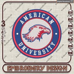 NCAA Logo Embroidery Files, NCAA Eagles Embroidery Designs, American University Eagles Machine Embroidery Designs