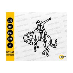 Horse Rodeo SVG | Cowboy SVG | Western Decals Stencil Clipart Vector Line Art Graphics | Cricut Cut Files Silhouette Dig