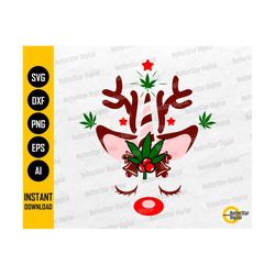 Cannabis Reindeer Unicorn SVG | Stoner Christmas | Marijuana Weed Pot | Cricut Silhouette Printable Clipart Digital Down
