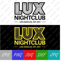 LUX Nightclub, Lucifer SVG, Devil, Club, Vector Digital Download SVG, Eps, Png, Jpeg, Dxf