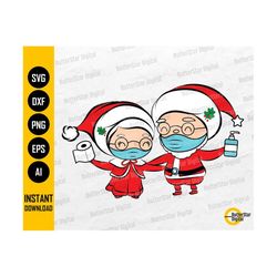 Quarantine Mr. And Mrs. Claus SVG | Cute Funny 2021 Christmas SVG | Cricut Silhouette Cameo Printable Clipart Vector Dig