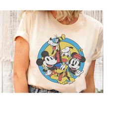 Disney Mickey And Friends Retro Group Shot Shirt, Mickey Minnie Donald Daisy Pluto Shirt, Magic Kingdom Shirt,Disneyland