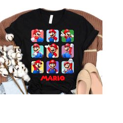Nintendo Super Mario Cute Mario Portrait Moods T-Shirt, Classic Mario Vintage Shirt, Magic Kingdom Shirt, Disneyland WDW