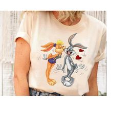 Looney Tunes Bugs and Lola Kiss Shirt, Valentine's Day T-Shirt, Cartoon Vintage Gift, Disneyland Trip Family Matching Ou
