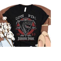 Jurassic Park Clever Girl 1993 Retro Graphic T-Shirt, Jurassic World Dinosaur T-Rex Shirt, Magic Kingdom, Disneyland Tri
