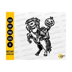Cute Headless Horseman SVG | Sleepy Hollow SVG | Halloween Decal T-Shirt Stencil | Cut File Printable Clip Art Vector Di