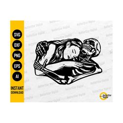 Skeleton Lovers Lying Down SVG | Dead Love SVG | Romance Embrace Hug Bed Sleep Death Toxic | Cut File Clip Art Vector Di
