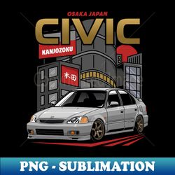 Civic Ek Sedan - PNG Transparent Sublimation Design - Instantly Transform Your Sublimation Projects