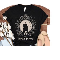 Disney Hocus Pocus Black Flame T-Shirt, Thackery Binx Halloween, Sanderson Sisters Tee, Disneyland Halloween Trip Family