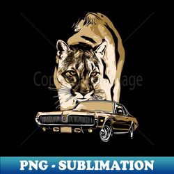 1968 mercury cougar with cougar cat backdrop gold theme original design - premium sublimation digital download - revolutionize your designs