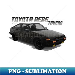Toyota AE86 Trueno Black - PNG Transparent Digital Download File for Sublimation - Unleash Your Creative Barbie Style