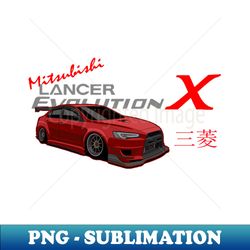 Mitsubishi Lancer EVO X Evolution X JDM - Decorative Sublimation PNG File - Elevate Your Sublimation Game with Stunning PNG Files