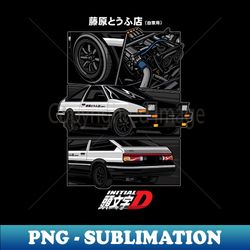 Toyota Ae86 Trueno Initial D Anime version - Premium Sublimation Digital Download - Fashionable and Fearless