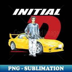 Initial D FD RX7 Stage 1 Drifting - Keisuke Takahashis RedSuns - Retro PNG Sublimation Digital Download - Perfect for Sublimation Mastery
